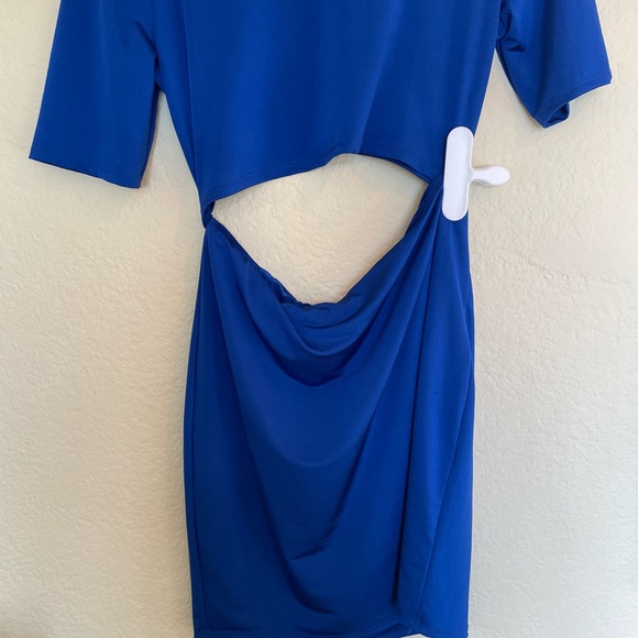 Urban Outfitters Silence and Noise Cutout Mini Dress Part Dress in Royal Blue - Picture 4 of 6